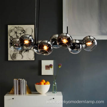 Black dining table chandelier modern